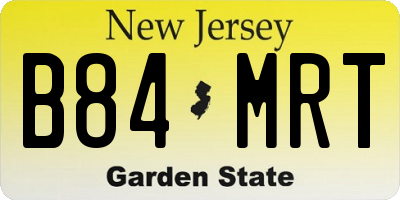 NJ license plate B84MRT
