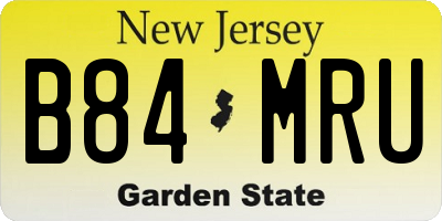 NJ license plate B84MRU