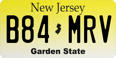 NJ license plate B84MRV
