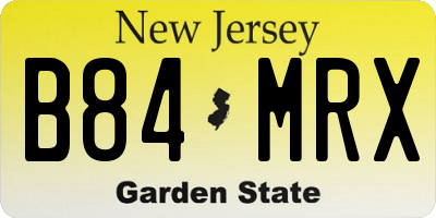 NJ license plate B84MRX