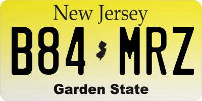 NJ license plate B84MRZ