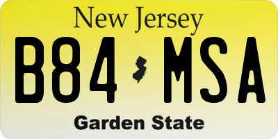 NJ license plate B84MSA
