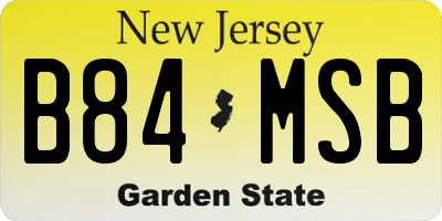 NJ license plate B84MSB