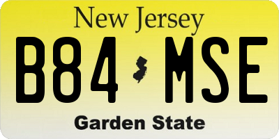 NJ license plate B84MSE