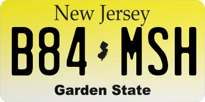 NJ license plate B84MSH