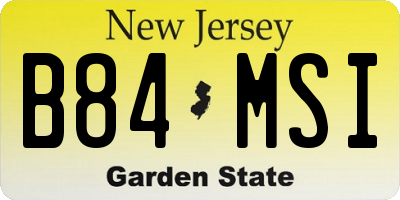 NJ license plate B84MSI