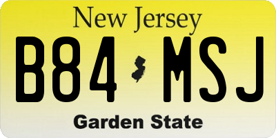 NJ license plate B84MSJ