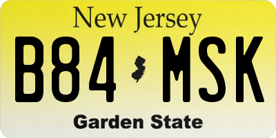 NJ license plate B84MSK
