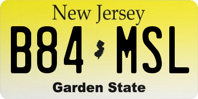 NJ license plate B84MSL