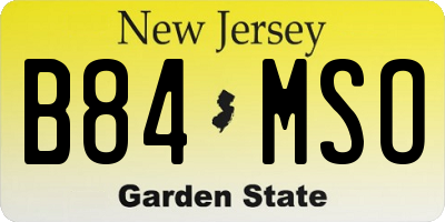 NJ license plate B84MSO