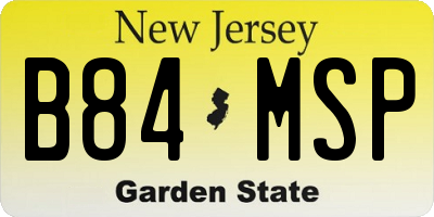 NJ license plate B84MSP