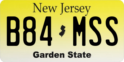 NJ license plate B84MSS