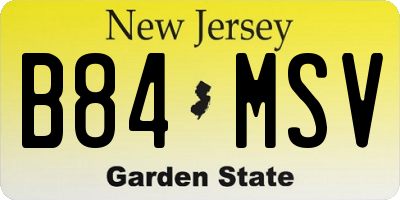 NJ license plate B84MSV