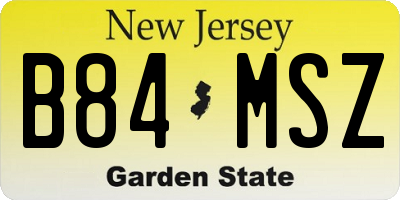 NJ license plate B84MSZ
