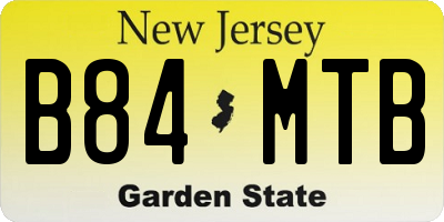 NJ license plate B84MTB