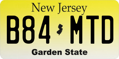 NJ license plate B84MTD
