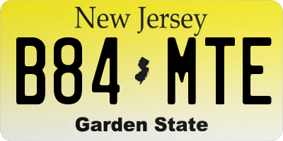 NJ license plate B84MTE