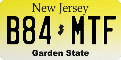 NJ license plate B84MTF