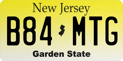 NJ license plate B84MTG