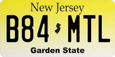NJ license plate B84MTL
