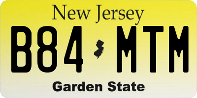 NJ license plate B84MTM