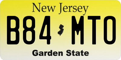 NJ license plate B84MTO
