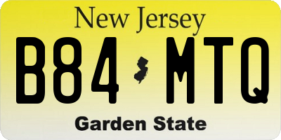 NJ license plate B84MTQ