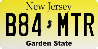 NJ license plate B84MTR