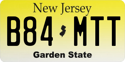 NJ license plate B84MTT