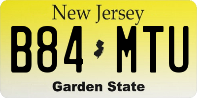 NJ license plate B84MTU