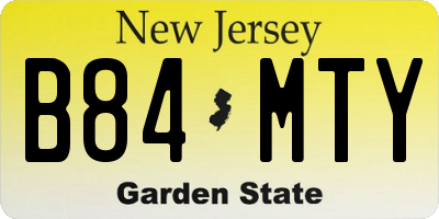 NJ license plate B84MTY