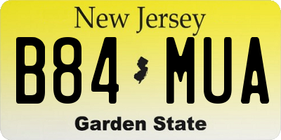 NJ license plate B84MUA