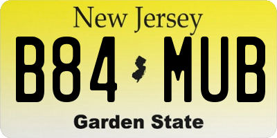 NJ license plate B84MUB