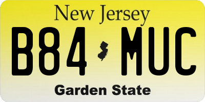 NJ license plate B84MUC