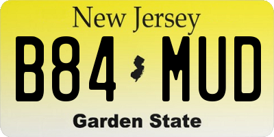 NJ license plate B84MUD