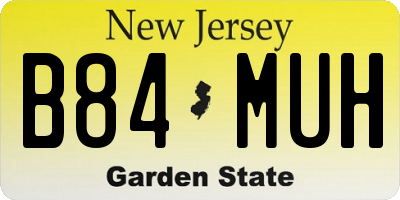 NJ license plate B84MUH
