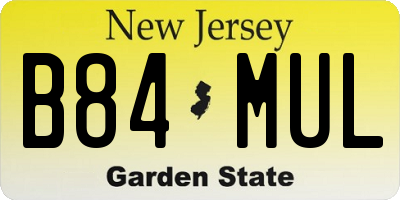 NJ license plate B84MUL