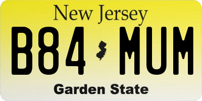 NJ license plate B84MUM