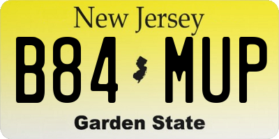 NJ license plate B84MUP