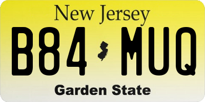 NJ license plate B84MUQ