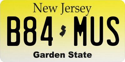 NJ license plate B84MUS