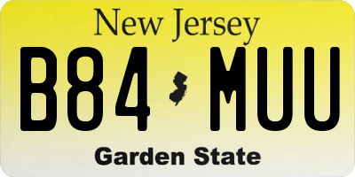 NJ license plate B84MUU