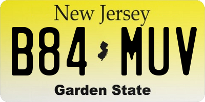 NJ license plate B84MUV