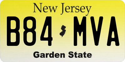 NJ license plate B84MVA