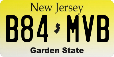 NJ license plate B84MVB