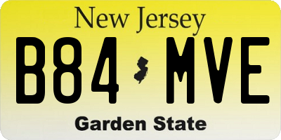NJ license plate B84MVE