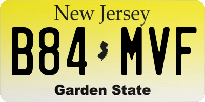 NJ license plate B84MVF