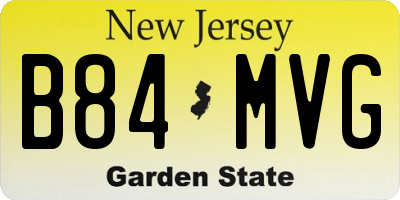NJ license plate B84MVG