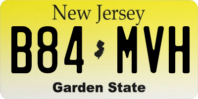 NJ license plate B84MVH