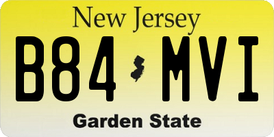 NJ license plate B84MVI